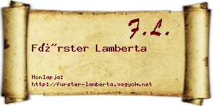 Fürster Lamberta névjegykártya