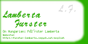 lamberta furster business card